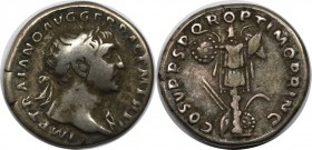AR-Denar 98 - 117 n. Chr 
Römische Münzen, MÜNZEN DER RÖMISCHEN KAISERZEIT. Traianus, 98-117 n. Chr, AR-Denar (3.27 g), Kopf mit Lorbeerkranz nach re...