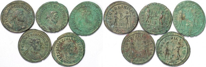 Lot von 5 Münzen 284 - 305 n. Chr 
Römische Münzen, Lots und Sammlungen römisch...