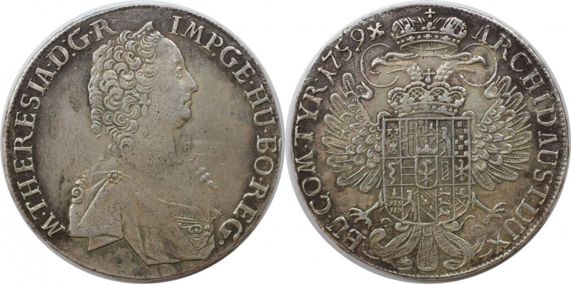 Taler 1759 
RDR – Habsburg – Österreich, RÖMISCH-DEUTSCHES REICH. Maria Theresi...