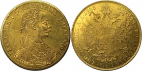 4 Dukaten 1908 
RDR – Habsburg – Österreich, KAISERREICH ÖSTERREICH. Franz Joseph I. (1848-1916). 4 Dukaten 1908, vermutlich russische oder balkanisc...