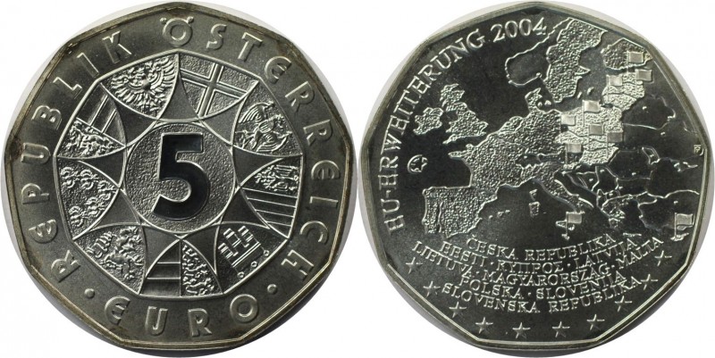 5 Euro 2004 
RDR – Habsburg – Österreich, REPUBLIK ÖSTERREICH. EU-Erweiterung. ...