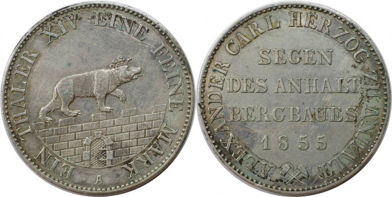 Ausbeutetaler 1855 A
Altdeutsche Münzen und Medaillen, ANHALT - BERNBURG. Alexa...