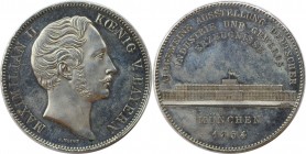 Geschichtsdoppeltaler 1854 
Altdeutsche Münzen und Medaillen, BAYERN / BAVARIA. Maximilian II. (1848-1864). Geschichtsdoppeltaler 1854, Glaspalast. S...