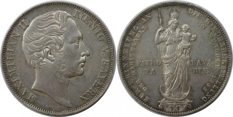 Doppelgulden 1855 
Altdeutsche Münzen und Medaillen, BAYERN / BAVARIA. Maximili...