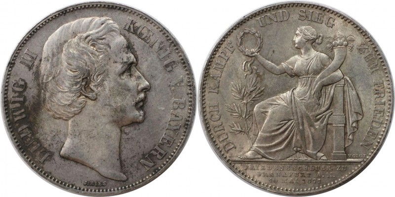 Vereinstaler 1871 
Altdeutsche Münzen und Medaillen, BAYERN / BAVARIA. Ludwig I...