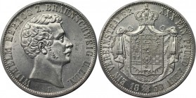 Vereinstaler 1859 B
Altdeutsche Münzen und Medaillen, BRAUNSCHWEIG - WOLFENBÜTTEL. Wilhelm (1831-1884). Vereinstaler 1859 B, Silber. 18,50 g. Dav. 63...