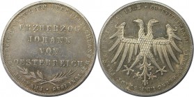Gedenkdoppelgulden 1848 
Altdeutsche Münzen und Medaillen, FRANKFURT-STADT. Erzherzog Johann von Österreich. Gedenkdoppelgulden 1848, Silber. Jaeger ...