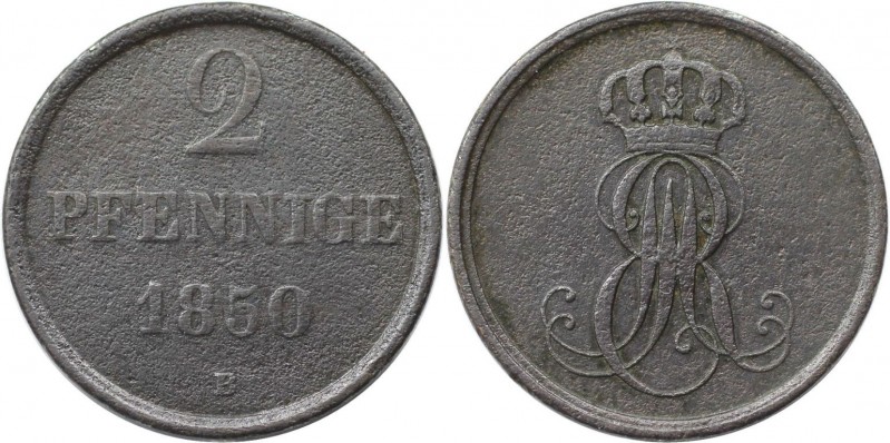 2 Pfennig 1850 B
Altdeutsche Münzen und Medaillen, HANNOVER. Ernst August (1837...