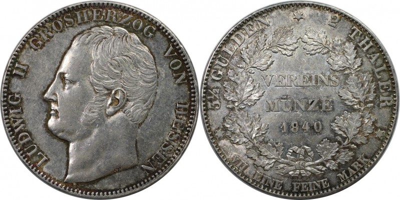 Vereinsdoppeltaler 1840 
Altdeutsche Münzen und Medaillen, HESSEN. Ludwig II. (...