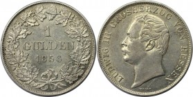 Gulden 1856 
Altdeutsche Münzen und Medaillen, HESSEN-DARMSTADT. Ludwig III. (1848-1877). Gulden 1856, Darmstadt. Silber. AKS 123. Jaeger 49b. Sehr s...