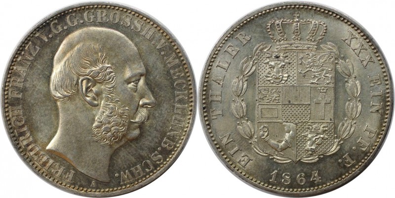Vereinstaler 1864 A
Altdeutsche Münzen und Medaillen, MECKLENBURG - SCHWERIN. F...