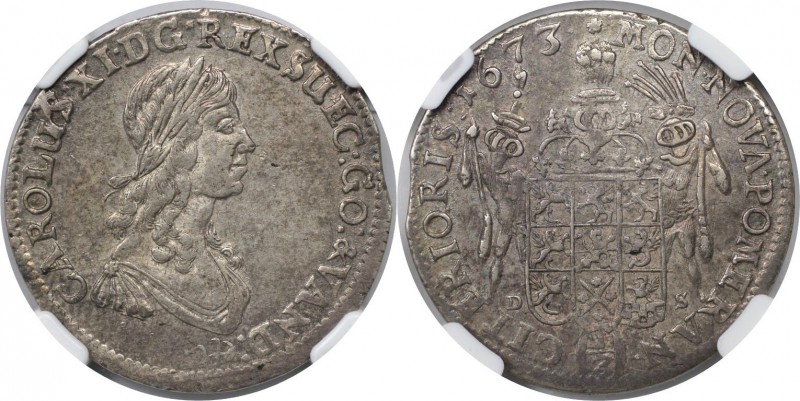 1/3 Taler 1673 DS
Altdeutsche Münzen und Medaillen, POMERANIA. Karl XI. (1660-1...