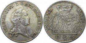 2/3 Taler 1769 EDC
Altdeutsche Münzen und Medaillen, SACHSEN - ALBERTINE. Friedrich August III. (1763-1806). 2/3 Taler 1769 EDC. Silber. Schön 232. S...