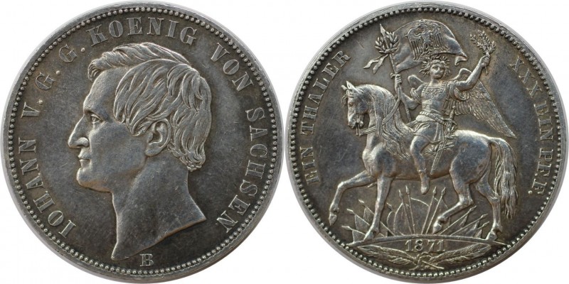 Siegestaler 1871 B
Altdeutsche Münzen und Medaillen, SACHSEN - ALBERTINE. Johan...