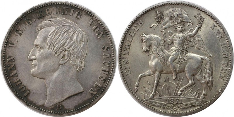 Siegestaler 1871 B
Altdeutsche Münzen und Medaillen, SACHSEN - ALBERTINE. Johan...