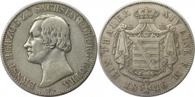 Taler 1846 F
Altdeutsche Münzen und Medaillen, SACHSEN - COBURG - GOTHA. Ernst II. (1844-1893). Taler 1846 F, Dresden. Silber. KM 100, AKS 100, Kahnt...