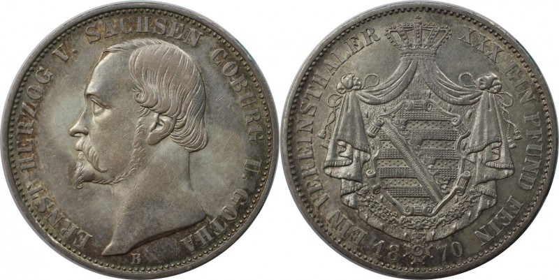 Vereinstaler 1870 B
Altdeutsche Münzen und Medaillen, SACHSEN - COBURG - GOTHA....