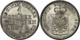 Silbergroschen 1870 A
Altdeutsche Münzen und Medaillen, Schwarzburg-Sondershausen. Günther Friedrich Karl II. (1835-1880). Silbergroschen 1870 A, Jae...