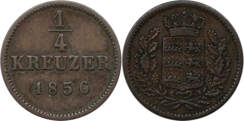 1/4 Kreuzer 1856 
Altdeutsche Münzen und Medaillen, WÜRTTEMBERG. Wilhelm I. (18...