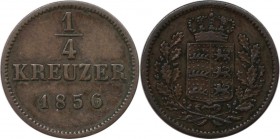 1/4 Kreuzer 1856 
Altdeutsche Münzen und Medaillen, WÜRTTEMBERG. Wilhelm I. (1816-1864). 1/4 Kreuzer 1856. Kupfer. KM 589. Vorzüglich