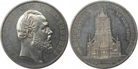 Vereinsdoppeltaler 1869 
Altdeutsche Münzen und Medaillen, WÜRTTEMBERG. Karl (1864-1891). Vereinsdoppeltaler 1869, Ulmer Münster, Silber. 33,17 g. AK...