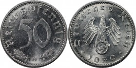 50 Reichspfennig 1939 B
Deutsche Münzen und Medaillen ab 1871, REICHSKLEINMÜNZEN. 50 Reichspfennig 1939 B, Aluminium. Jaeger 372. Stempelglanz. Berie...