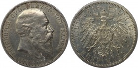 5 Mark 1907 
Deutsche Münzen und Medaillen ab 1871, REICHSSILBERMÜNZEN, Baden. Friedrich I. (1852-1907). 5 Mark 1907, auf den Tod. Silber. Jaeger 37....