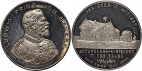 Silberne Schützenmedaille 1901 
Deutsche Münzen und Medaillen ab 1871, REICHSSILBERMÜNZEN, Bayern-München, Stadt. Silberne Schützenmedaille "Der Bund...