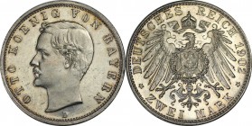 2 Mark 1902 D
Deutsche Münzen und Medaillen ab 1871, REICHSSILBERMÜNZEN, Bayern, Otto (1886-1913). 2 Mark 1902 D, Silber. Jaeger 45. Polierte Platte,...