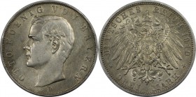 3 Mark 1910 D
Deutsche Münzen und Medaillen ab 1871, REICHSSILBERMÜNZEN. Bayern. Otto (1886-1913). 3 Mark 1910 D, Silber. Jaeger 47. Vorzüglich