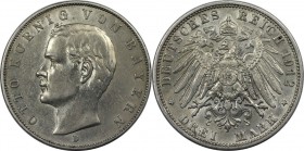 3 Mark 1912 D
Deutsche Münzen und Medaillen ab 1871, REICHSSILBERMÜNZEN. Bayern. Otto (1886-1913). 3 Mark 1912 D, Silber. Jaeger 47. Vorzüglich
