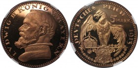 5 Mark 1913 
Deutsche Münzen und Medaillen ab 1871, REICHSSILBERMÜNZEN, Bayern, Ludwig III. (1913-1918). Kupfer Proof 5 Mark 1913, Sch-53 / G1. NGC P...