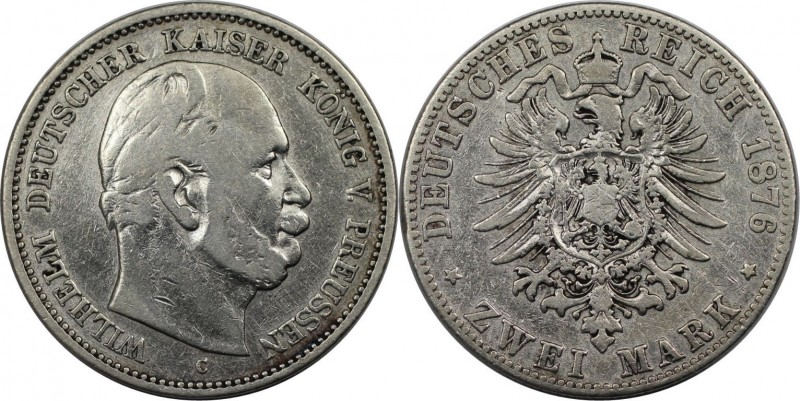2 Mark 1876 C
Deutsche Münzen und Medaillen ab 1871, REICHSSILBERMÜNZEN, Preuße...