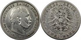 2 Mark 1876 C
Deutsche Münzen und Medaillen ab 1871, REICHSSILBERMÜNZEN, Preußen, Wilhelm I. (1861-1888). 2 Mark 1876 C, Silber. Jaeger 96a. Schön-se...