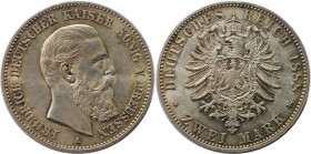 2 Mark 1888 A
Deutsche Münzen und Medaillen ab 1871, REICHSSILBERMÜNZEN, Preußen, Friedrich III. (1888-1888). 2 Mark 1888 A, Silber. Silber. KM 510, ...
