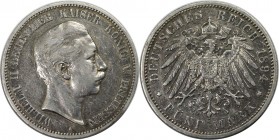 5 Mark 1894 A
Deutsche Münzen und Medaillen ab 1871, REICHSSILBERMÜNZEN, Preußen. Wilhelm II. (1888-1918). 5 Mark 1894 A, Silber. Jaeger 104. Sehr Sc...