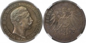 5 Mark 1900 A
Deutsche Münzen und Medaillen ab 1871, REICHSSILBERMÜNZEN, Preußen, Wilhelm II. (1888-1918). 5 Mark 1900 A, Berlin, Silber. 27.76 g. Ja...