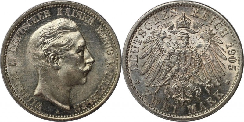 2 Mark 1905 A
Deutsche Münzen und Medaillen ab 1871, REICHSSILBERMÜNZEN, Preuße...