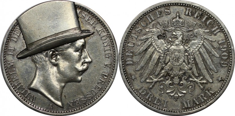 3 Mark 1909 A
Deutsche Münzen und Medaillen ab 1871, REICHSSILBERMÜNZEN, Preuße...