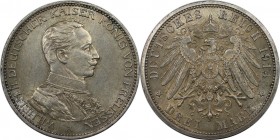 3 Mark 1914 A
Deutsche Münzen und Medaillen ab 1871, REICHSSILBERMÜNZEN, Preußen. Wilhelm II. (1888-1918). 3 Mark 1914 A, Silber. Jaeger 113. Vorzügl...