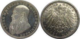 3 Mark 1908 D
Deutsche Münzen und Medaillen ab 1871, REICHSSILBERMÜNZEN, Sachsen-Meiningen. Georg II. (1866-1914). 3 Mark 1908 D, Silber. Jaeger 152....