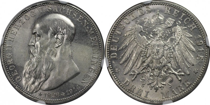 3 Mark 1915 
Deutsche Münzen und Medaillen ab 1871, REICHSSILBERMÜNZEN, Sachsen...