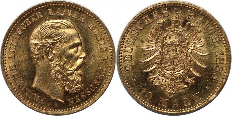 10 Mark 1888 A
Deutsche Münzen und Medaillen ab 1871, REICHSGOLDMÜNZEN, Preußen...