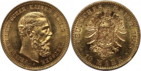 10 Mark 1888 A
Deutsche Münzen und Medaillen ab 1871, REICHSGOLDMÜNZEN, Preußen, Friedrich III. (1888-1888). 10 Mark 1888 A, Gold. Jaeger 247. Stempe...