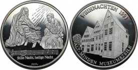 Medaille 1991 
Deutsche Münzen und Medaillen ab 1945, BUNDESREPUBLIK DEUTSCHLAND. ALT-MINDEN MUSEUMSZEILE. Medaille Veihnachten 1991, Silber. 15 g. 3...