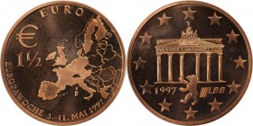 1 1/2 Euro 1997 
Deutsche Münzen und Medaillen ab 1945, BUNDESREPUBLIK DEUTSCHLAND. Europawochen 3.-11. Mai 1997 Berlin. 1 1/2 Euro 1997, Kupfer. Seh...