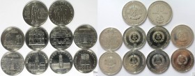 Lot von 10 Münzen 1985-87 
Deutsche Münzen und Medaillen ab 1945, Lots und Sammlungen. DDR. 10 Mark 1985 (J.1603), 10 Mark 1986 (J.1608), 2 x 5 Mark ...