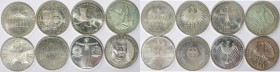 Lot von 8 Münzen 1991-2000 
Deutsche Münzen und Medaillen ab 1945, Lots und Sammlungen BRD. 10 Mark 1991 (J.452), 10 Mark 1992 (J.454), 2 x 10 Mark 1...