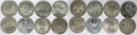 Lot von 8 Münzen 1992-2000 
Deutsche Münzen und Medaillen ab 1945, Lots und Sammlungen. BRD. 10 Mark 1992 (J.453), 3 x 10 Mark 1998 (J.467,469,470), ...