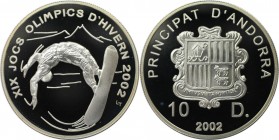 10 Diners 2002 
Europäische Münzen und Medaillen, Andorra. Olympische Winterspiele 2002 - Snowboarder. 10 Diners 2002, Silber. KM 175. Polierte Platt...